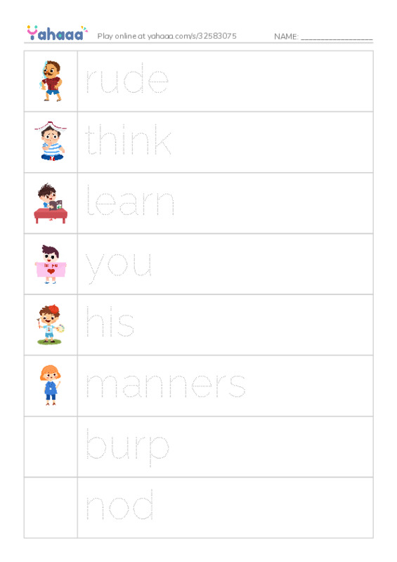 RAZ Vocabulary G: Rude Robot PDF one column image words