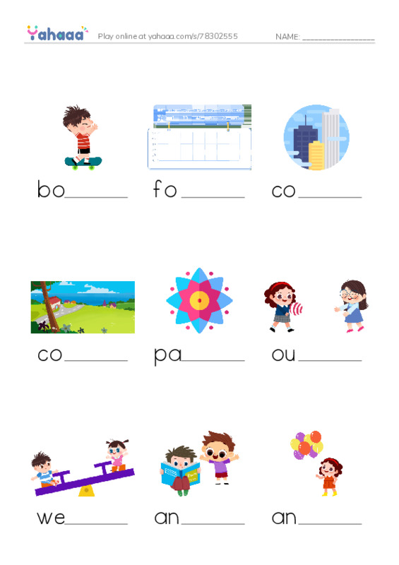 RAZ Vocabulary G: Stars and Stripes PDF worksheet to fill in words gaps