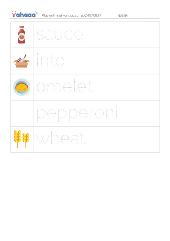 RAZ Vocabulary G: The Food We Eat2 PDF one column image words