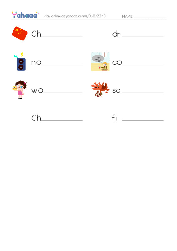 RAZ Vocabulary G: The Legend of Nian PDF worksheet writing row