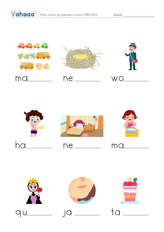 RAZ Vocabulary G: The Queen Ants Birthday PDF worksheet to fill in words gaps