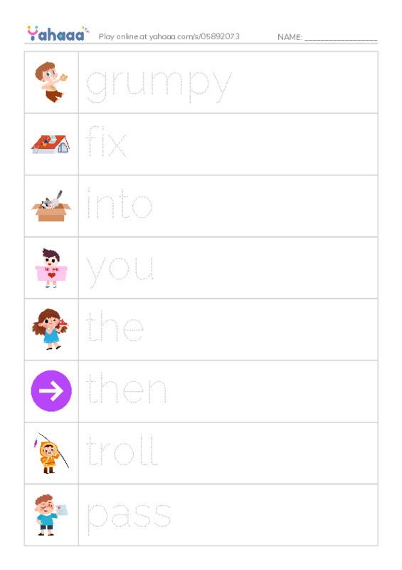 RAZ Vocabulary G: Troll Bridge PDF one column image words