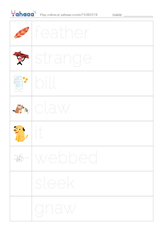 RAZ Vocabulary G: What in the World Is That PDF one column image words