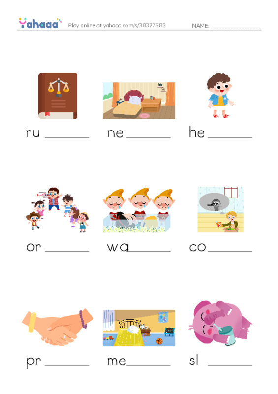 RAZ Vocabulary H: Brother Messy Brother Neat PDF worksheet to fill in words gaps