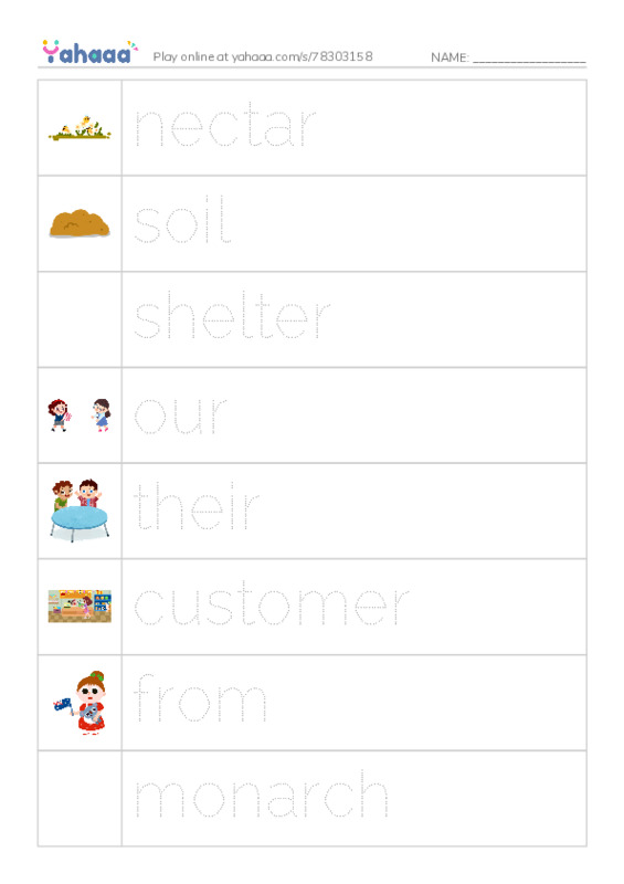 RAZ Vocabulary H: Butterfly Cafe PDF one column image words
