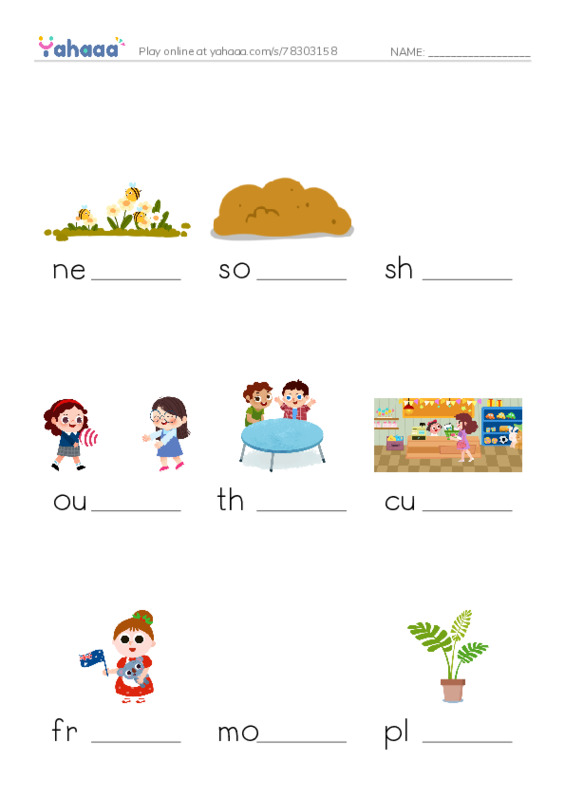RAZ Vocabulary H: Butterfly Cafe PDF worksheet to fill in words gaps