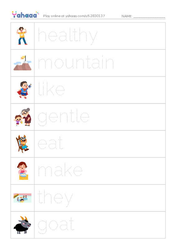 RAZ Vocabulary H: Goats Are Great PDF one column image words