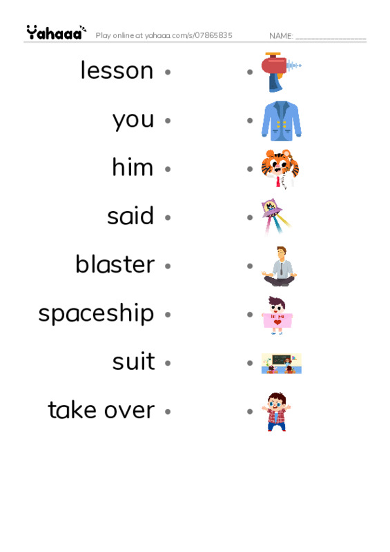 RAZ Vocabulary H: Grounded to Earth PDF link match words worksheet