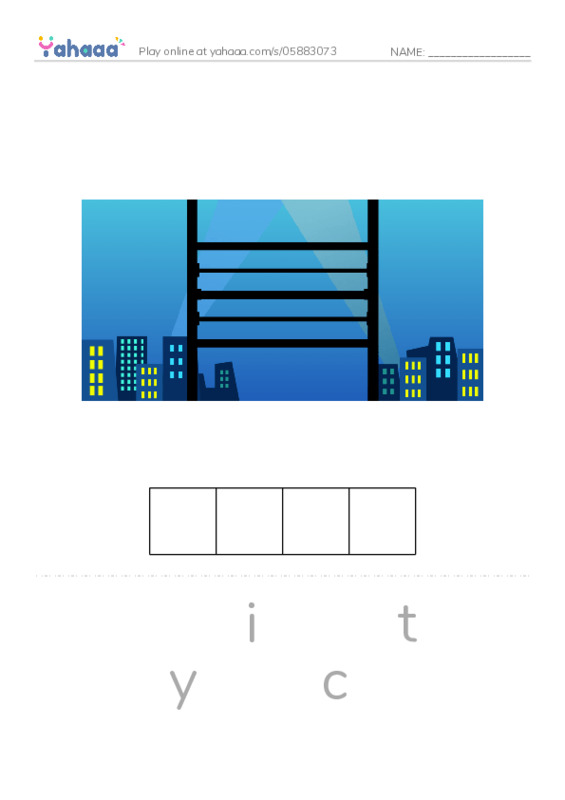RAZ Vocabulary H: I Live in the City PDF word puzzles worksheet