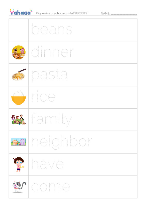 RAZ Vocabulary H: Marias Thanksgiving1 PDF one column image words