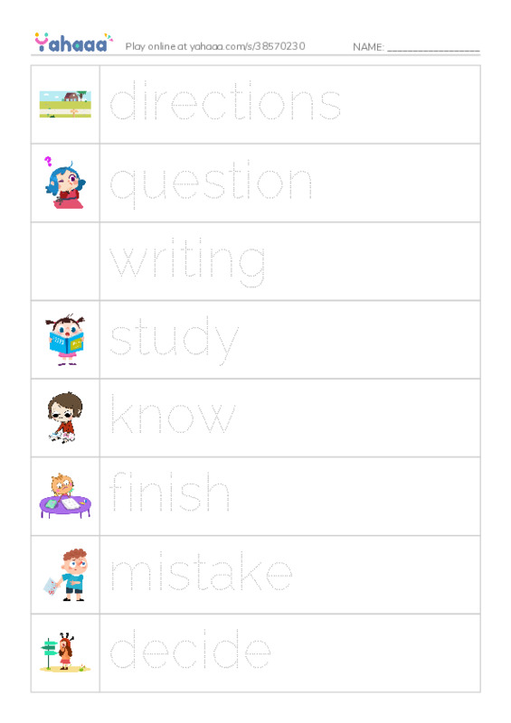 RAZ Vocabulary H: Math Test MixUp PDF one column image words