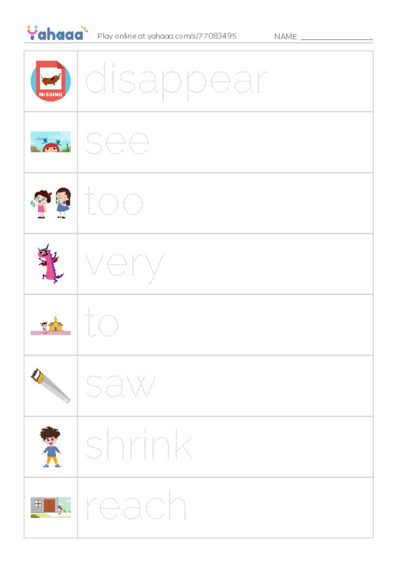 RAZ Vocabulary H: Smaller and Smaller PDF one column image words