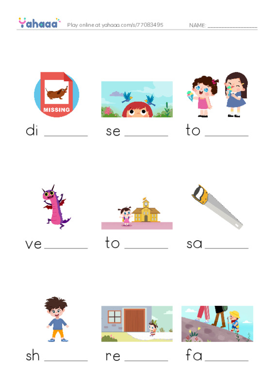 RAZ Vocabulary H: Smaller and Smaller PDF worksheet to fill in words gaps