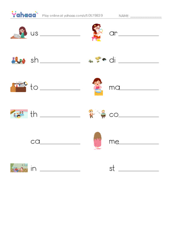 RAZ Vocabulary H: Statues in the Ice PDF worksheet writing row