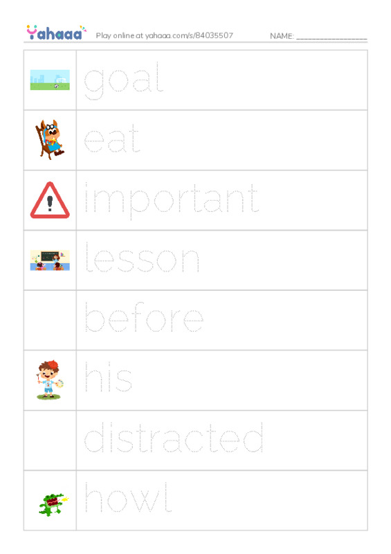 RAZ Vocabulary H: The Goat and the Singing Wolf PDF one column image words