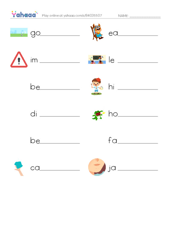 RAZ Vocabulary H: The Goat and the Singing Wolf PDF worksheet writing row