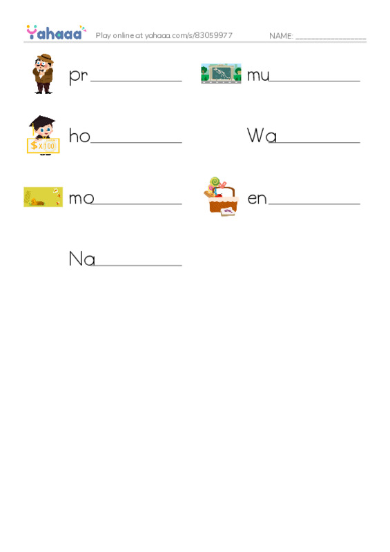 RAZ Vocabulary I: A Monument for George PDF worksheet writing row
