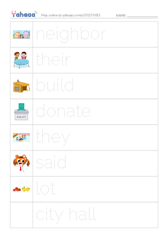RAZ Vocabulary I: A Pocket Park for Tiny PDF one column image words