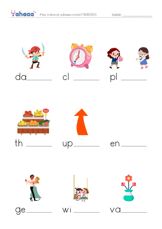 RAZ Vocabulary I: Alistairs Night PDF worksheet to fill in words gaps