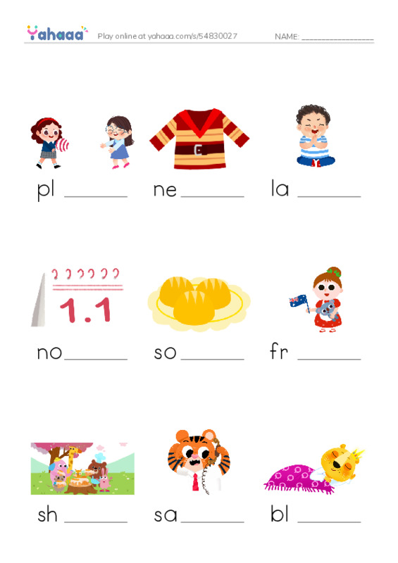 RAZ Vocabulary I: Arthurs Bad News Day1 PDF worksheet to fill in words gaps