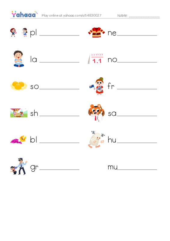 RAZ Vocabulary I: Arthurs Bad News Day1 PDF worksheet writing row
