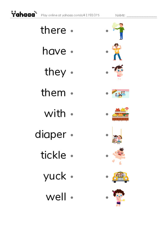 RAZ Vocabulary I: Arthurs Bad News Day2 PDF link match words worksheet