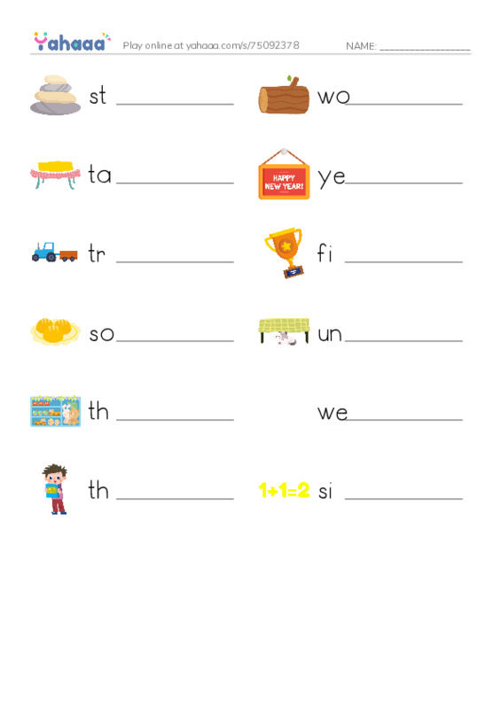 RAZ Vocabulary I: Building a Bridge PDF worksheet writing row