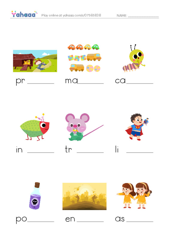 RAZ Vocabulary I: Extreme Insects PDF worksheet to fill in words gaps