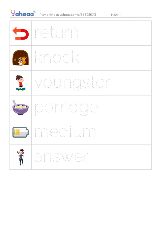 RAZ Vocabulary I: Goldilocks and the Other Three Bears PDF one column image words