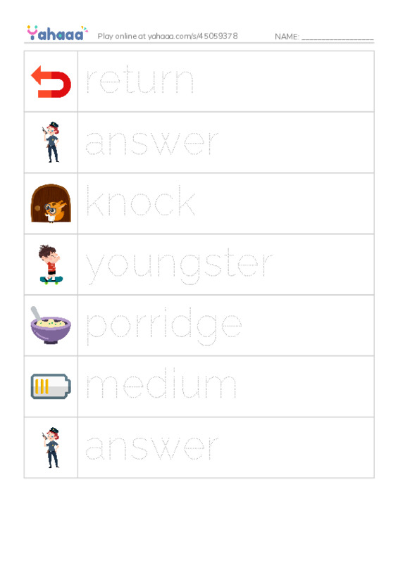 RAZ Vocabulary I: Goldilocks and the Three Bears PDF one column image words