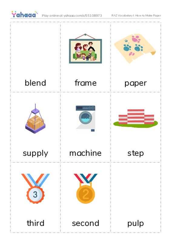 RAZ Vocabulary I: How to Make Paper PDF flaschards with images