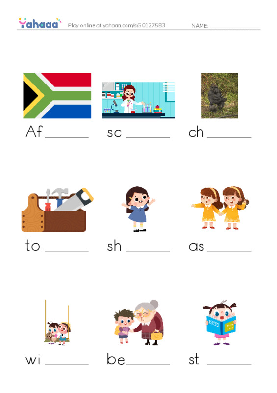 RAZ Vocabulary I: Jane Goodall PDF worksheet to fill in words gaps