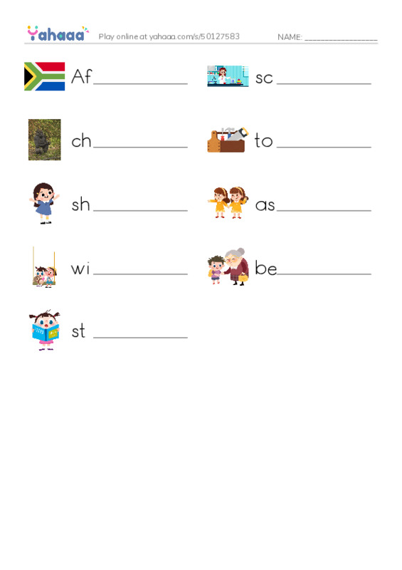 RAZ Vocabulary I: Jane Goodall PDF worksheet writing row