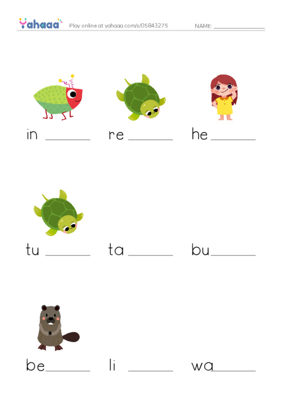 RAZ Vocabulary I: Life at the Pond PDF worksheet to fill in words gaps