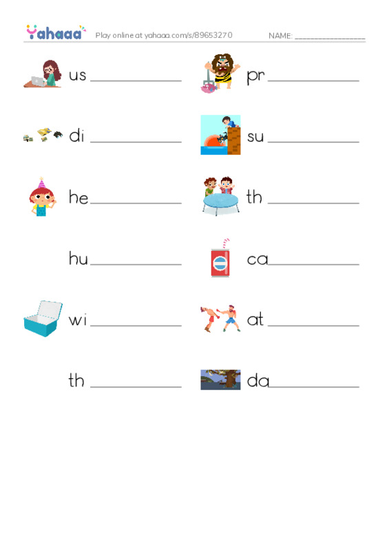 RAZ Vocabulary I: Owls Overhead PDF worksheet writing row