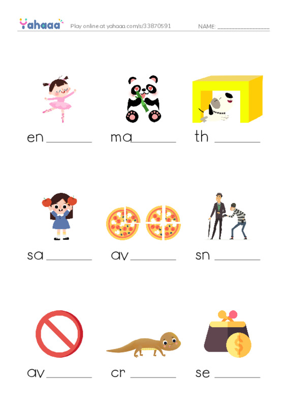 RAZ Vocabulary I: Slow and Slower PDF worksheet to fill in words gaps