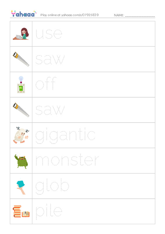 RAZ Vocabulary I: Soup and a Sandwish PDF one column image words