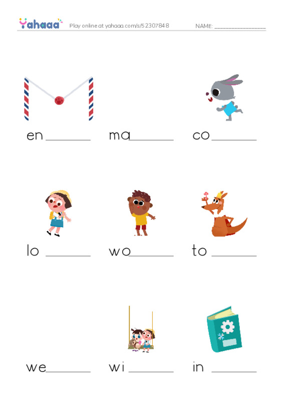 RAZ Vocabulary I: The Magic Bike PDF worksheet to fill in words gaps