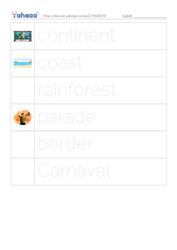 RAZ Vocabulary J: Brazil PDF one column image words