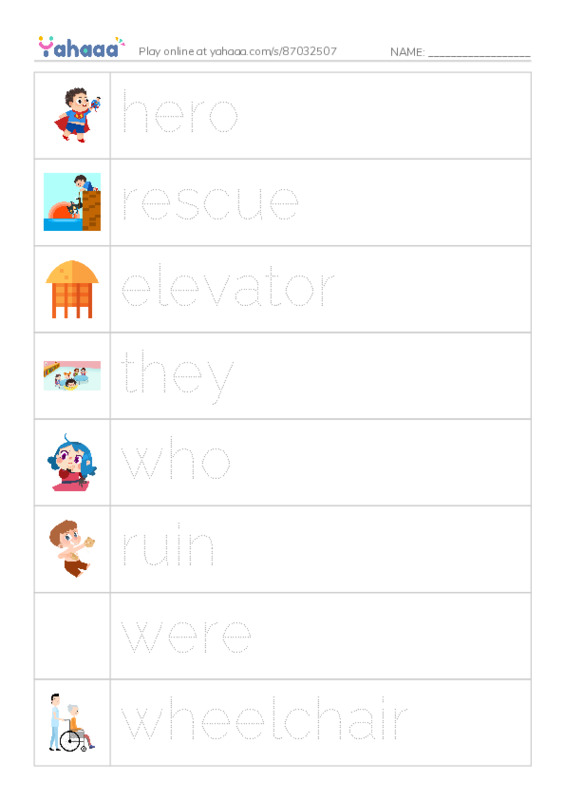 RAZ Vocabulary J: Heroes of September 11 PDF one column image words