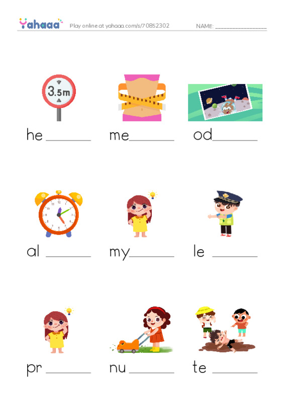 RAZ Vocabulary J: Im the Tall One PDF worksheet to fill in words gaps