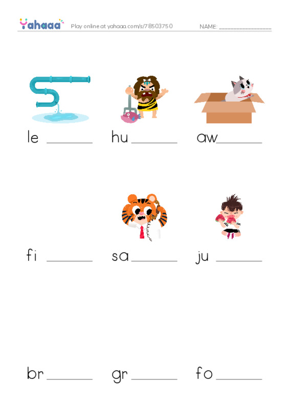 RAZ Vocabulary J: Leopard Ram and Jackal PDF worksheet to fill in words gaps
