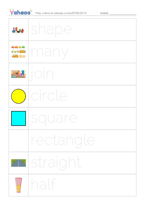 RAZ Vocabulary J: Lets Make Shapes1 PDF one column image words