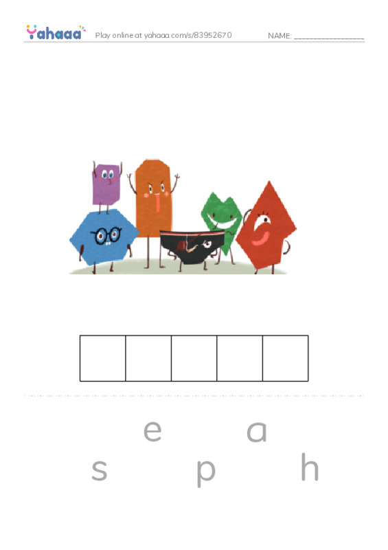 RAZ Vocabulary J: Lets Make Shapes1 PDF word puzzles worksheet