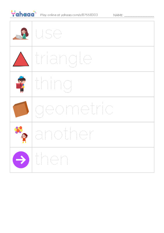 RAZ Vocabulary J: Lets Make Shapes2 PDF one column image words