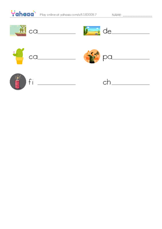RAZ Vocabulary J: Mexico PDF worksheet writing row