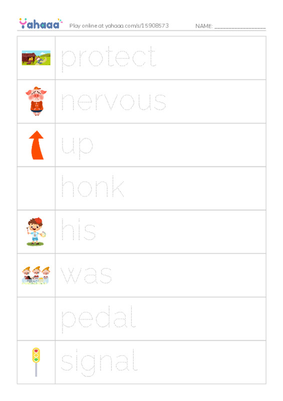 RAZ Vocabulary J: Safe Biking with Dad PDF one column image words