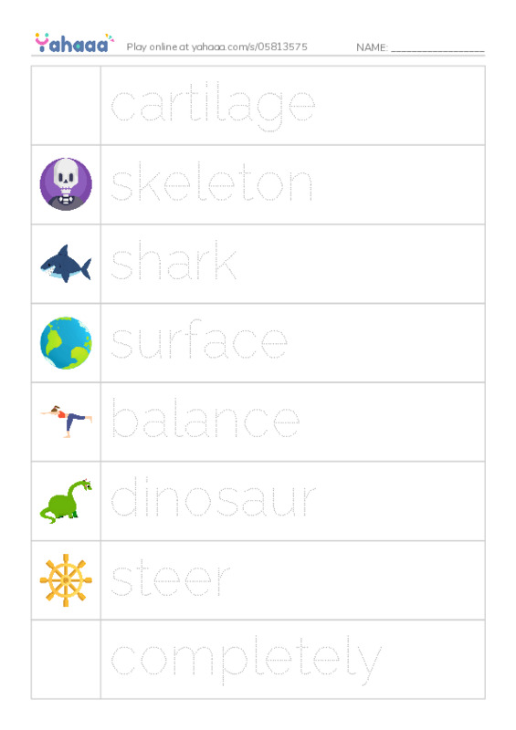 RAZ Vocabulary J: Sharks PDF one column image words