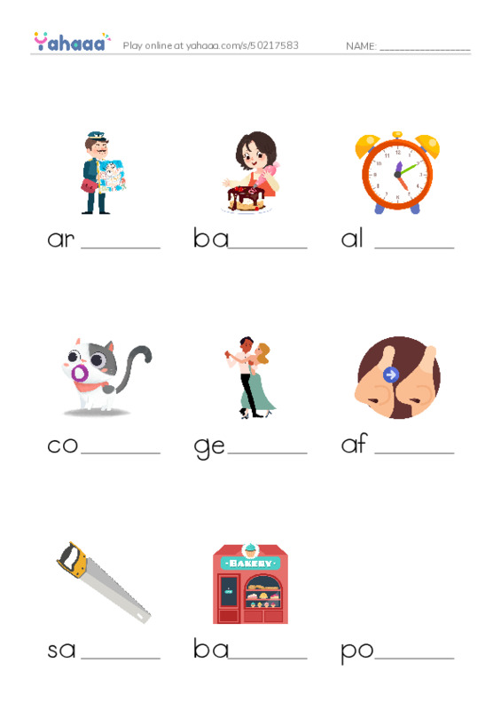 RAZ Vocabulary J: The Cinnamon Bun Mystery PDF worksheet to fill in words gaps