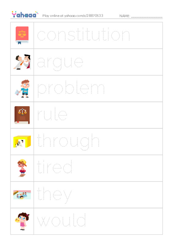 RAZ Vocabulary J: The Creature Constitution PDF one column image words